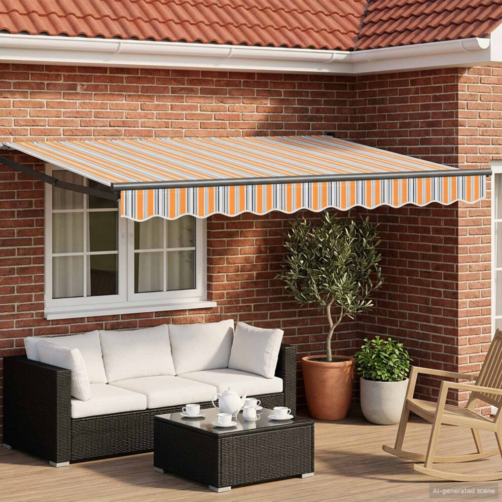Vidaxl Manual Retractable Awning With Leds 3 X 2.5 M