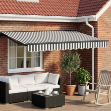 vidaXL Electric Retractable Awning Anthracite and White 3.5 x 2 m