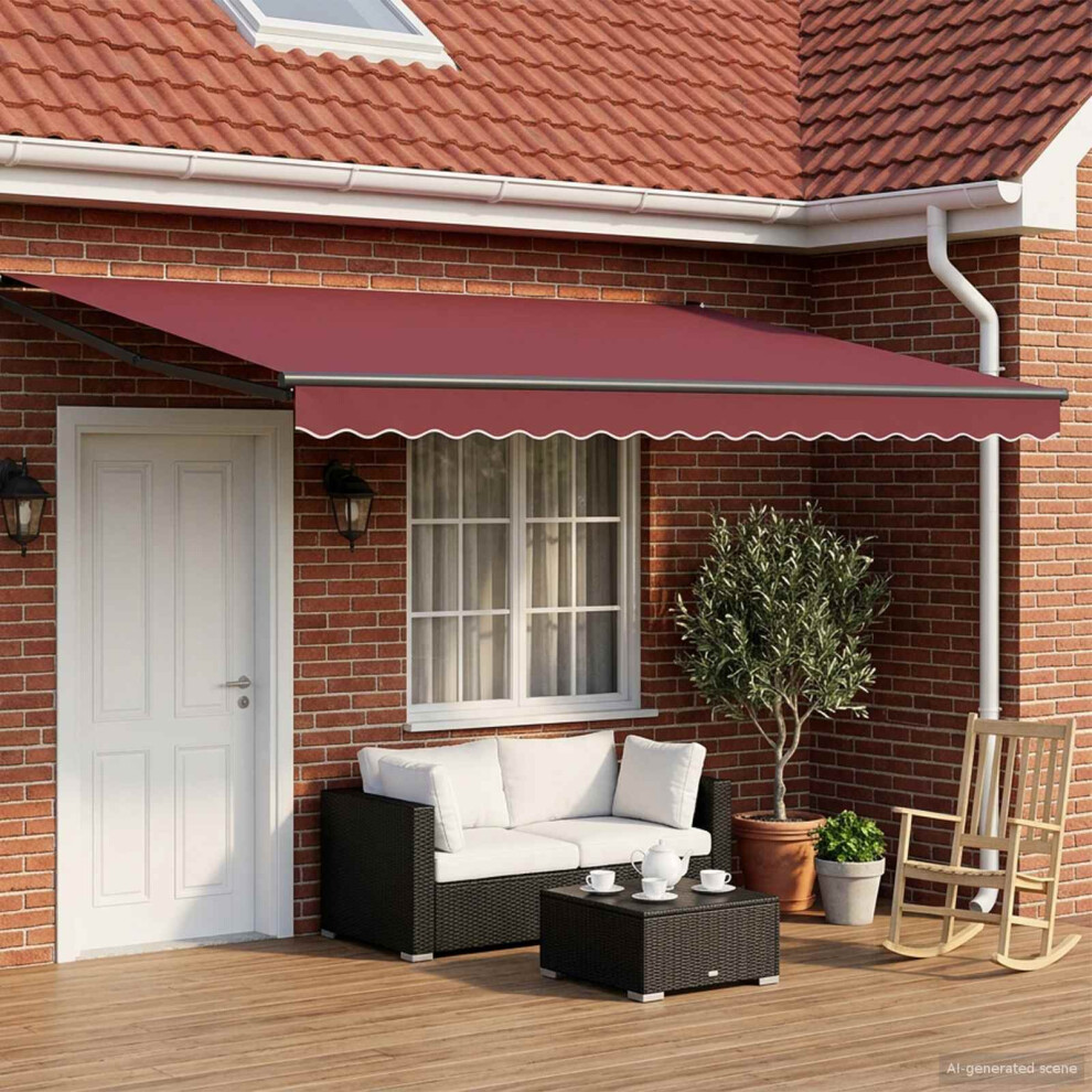 Vidaxl Electric Retractable Awning Burgundy And Anthracite 4 X 3 M