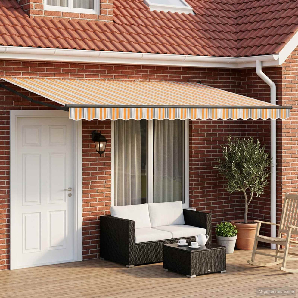 Vidaxl Manual Retractable Awning With Leds 4.5 X 3 M