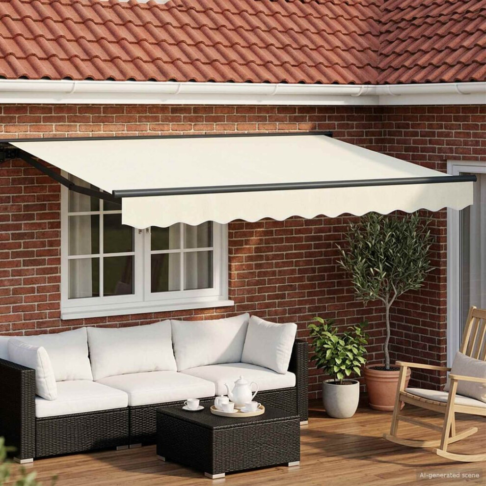 Vidaxl Cream And Anthracite 3.5 X 2 M Polyester With Pu Coating