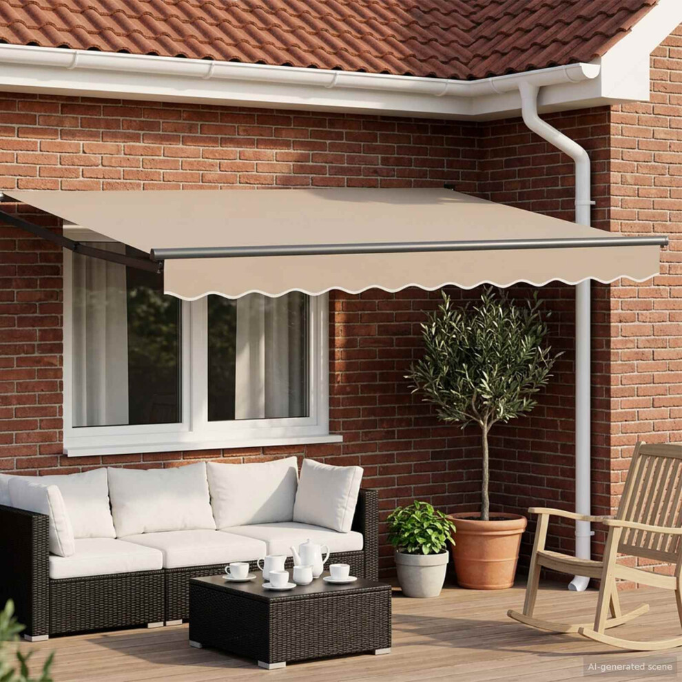 Vidaxl Electric Retractable Awning Beige And Anthracite 3.5 X 2.5 M