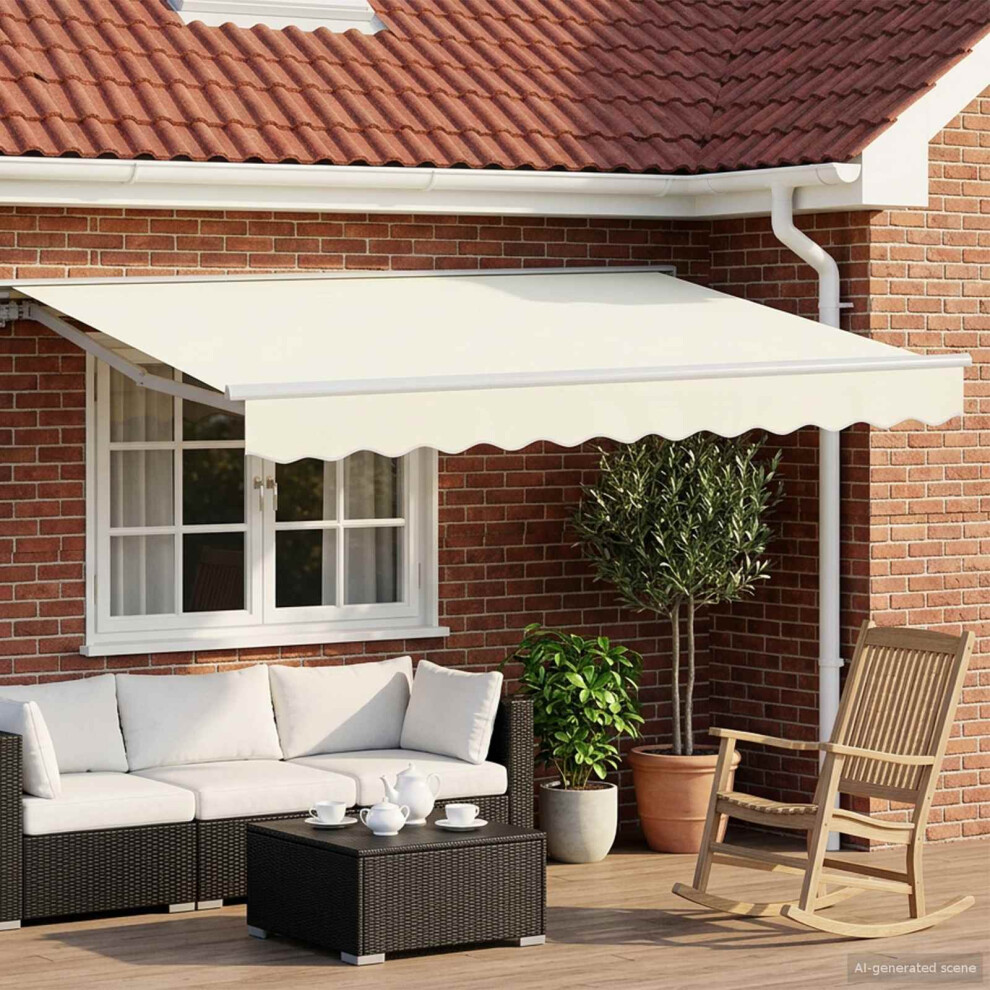 Vidaxl Cream And White 3.5 X 2 M Polyester With Pu Coating