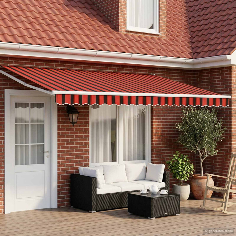 Vidaxl Manual Retractable Awning With Leds 4.5 X 3 M