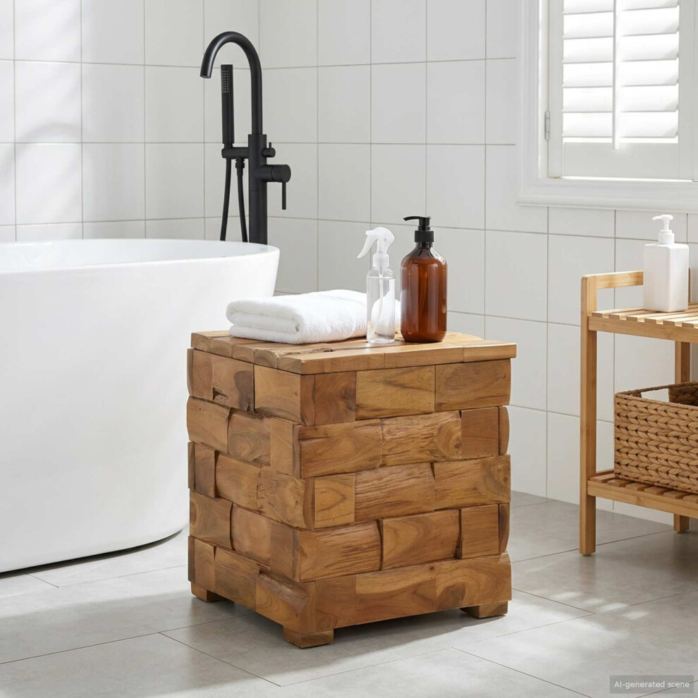 Vidaxl Storage Stool 40 X 40 X 45 Cm Solid Teak Wood Brown