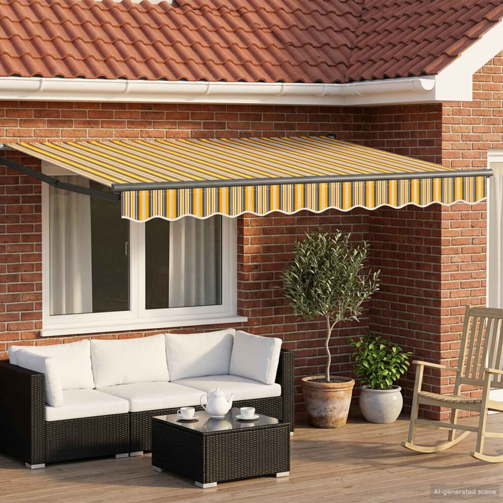 Vidaxl Manual Retractable Awning With Leds 3 X 2.5 M