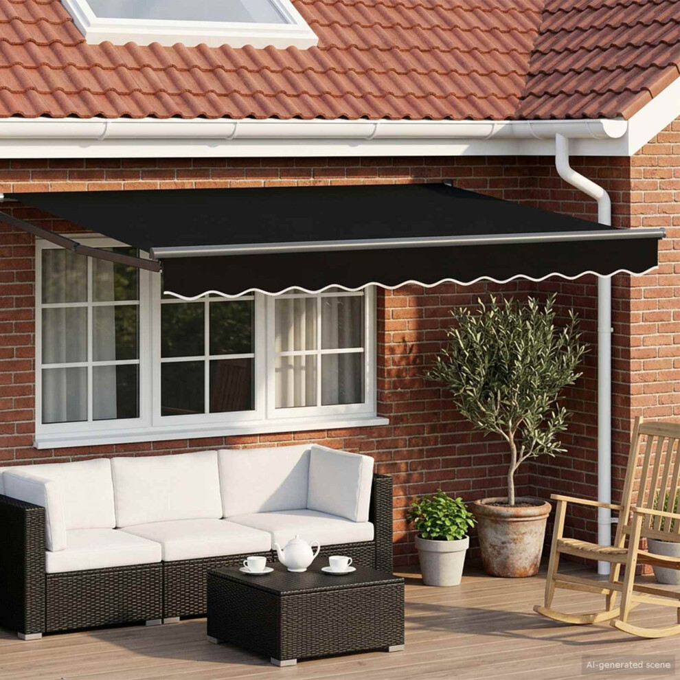Vidaxl Manual Retractable Awning With Leds 3 X 2.5 M