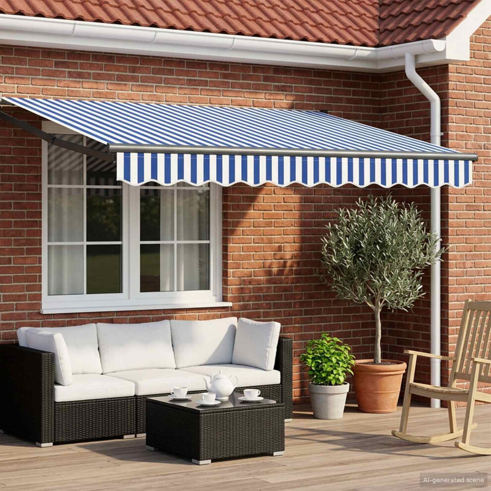 Vidaxl Manual Retractable Awning With Leds 3 X 2.5 M