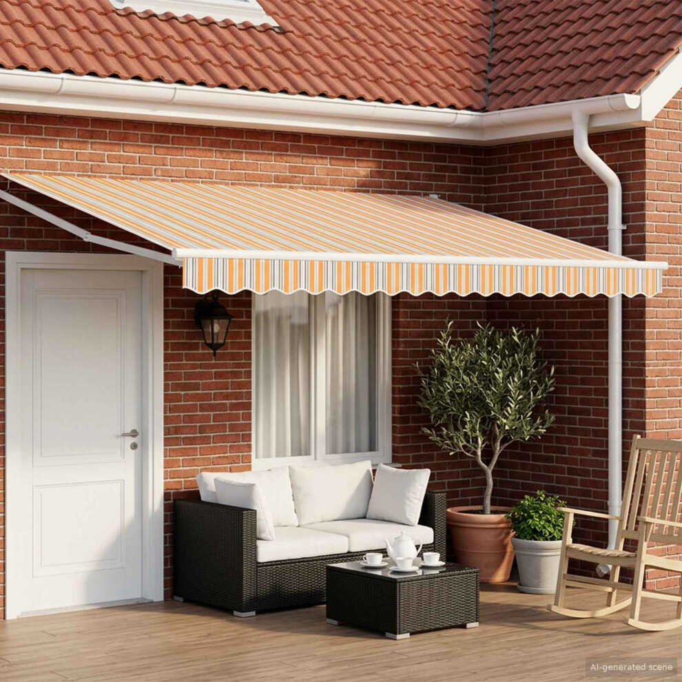 Vidaxl Manual Retractable Awning With Leds 4.5 X 3 M