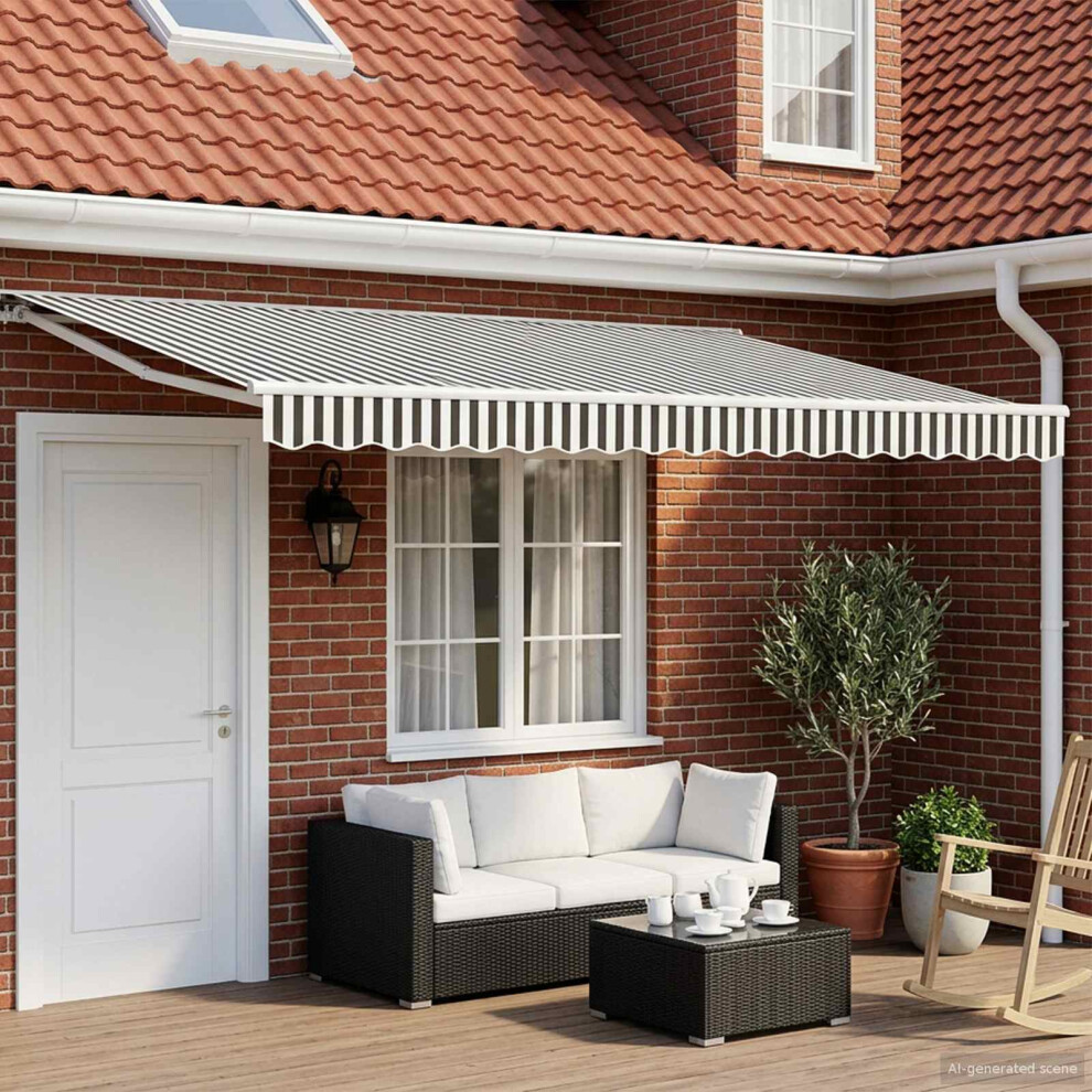 Vidaxl Anthracite And White 4.5 X 3 M Polyester With Pu Coating