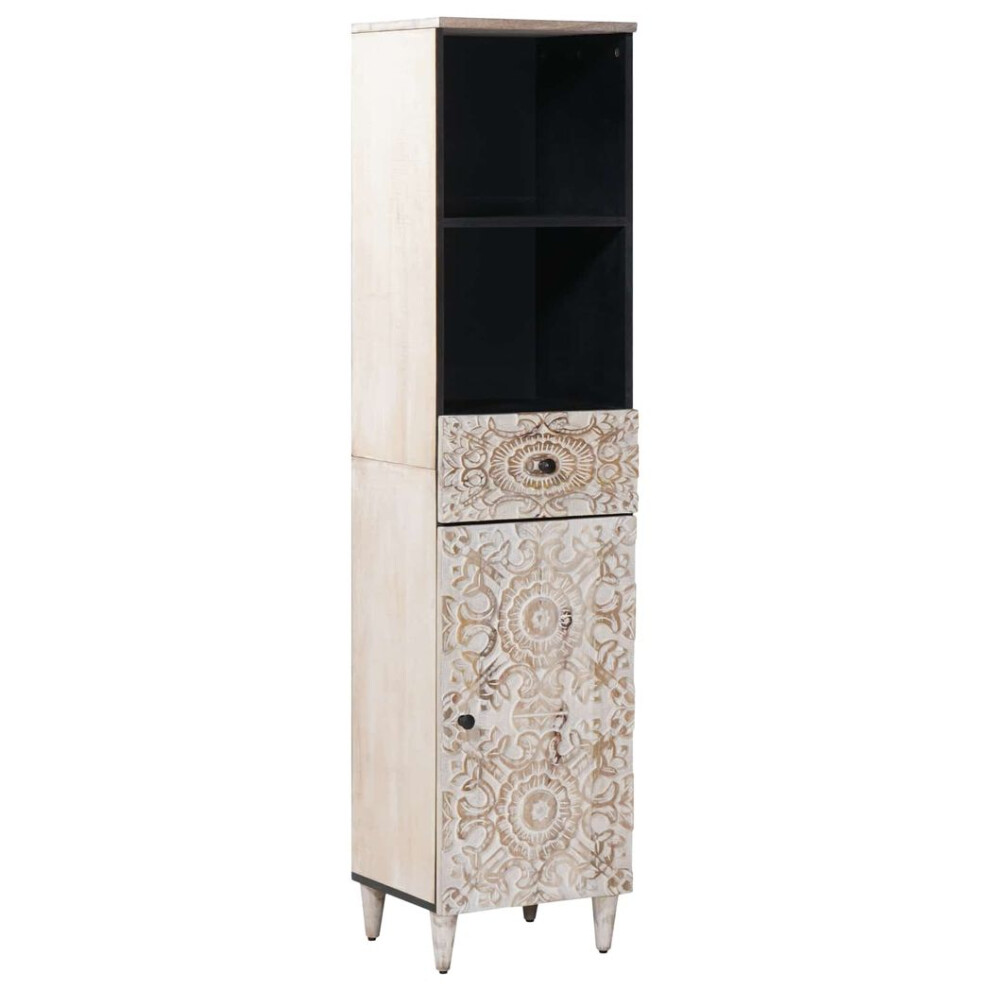 Vidaxl Bathroom Cabinet White 38 X 33.5 X 160 Cm Solid Mango Wood