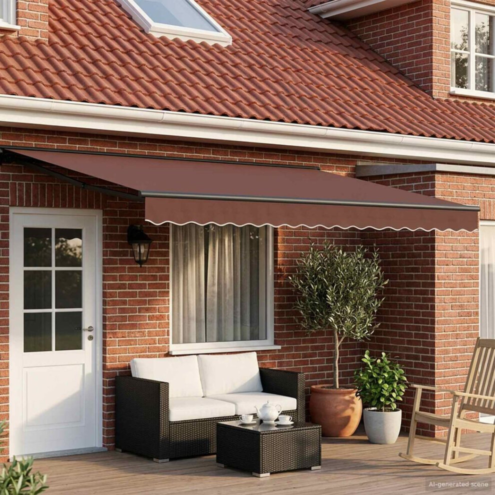 Vidaxl Brown And Anthracite 4.5 X 3.5 M Polyester With Pu Coating