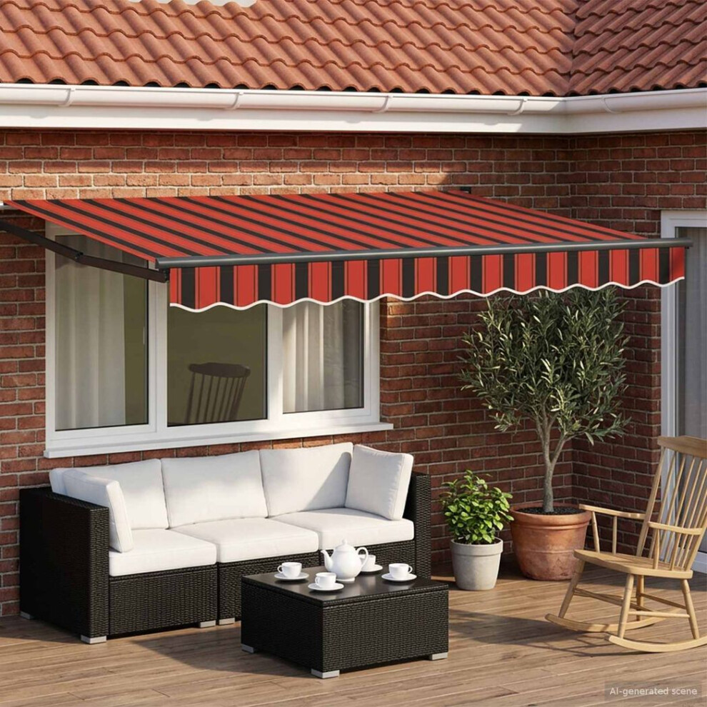 Vidaxl Manual Retractable Awning With Leds 3 X 2.5 M
