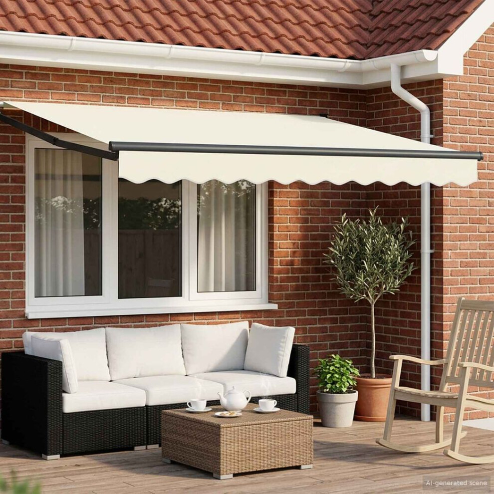 Vidaxl Manual Retractable Awning With Leds 2.5 X 2 M