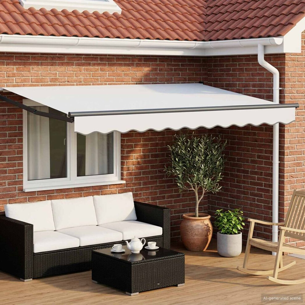 Vidaxl Manual Retractable Awning With Leds 3 X 2.5 M