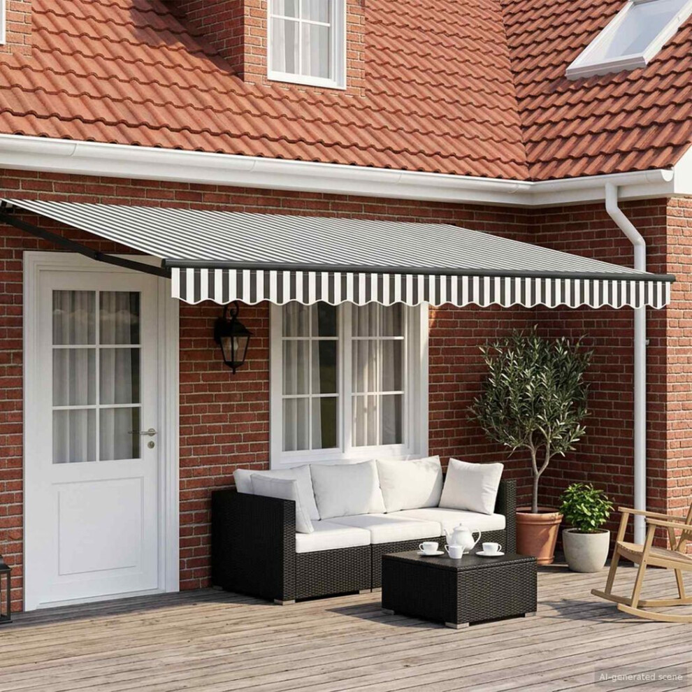 Vidaxl Electric Retractable Awning Anthracite And White 4 X 3 M