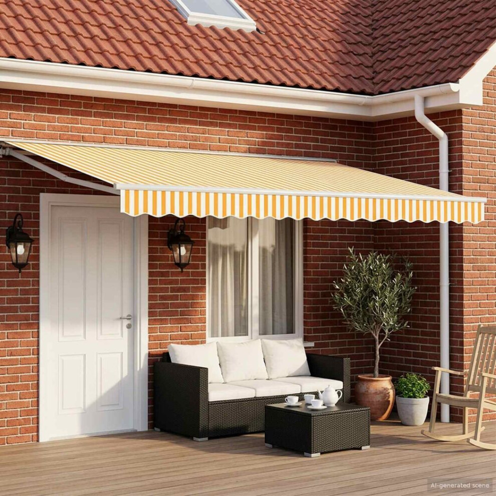 Vidaxl Yellow And White 4.5 X 3.5 M Polyester With Pu Coating