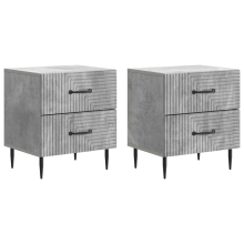 vidaXL Bedside Cabinet 2 pcs Concrete Grey 43 x 34.5 x 47.5 cm