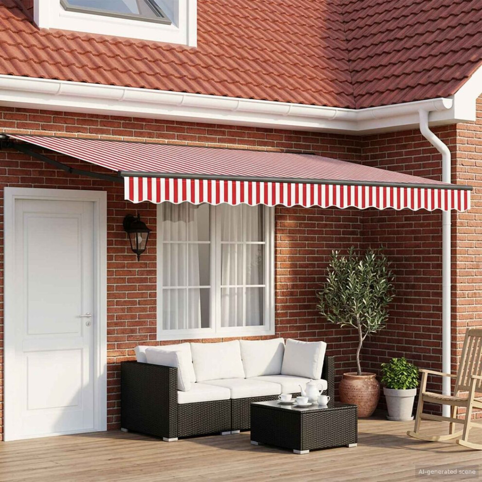 Vidaxl Red, White And Anthracite 5 X 3 M Polyester With Pu Coating