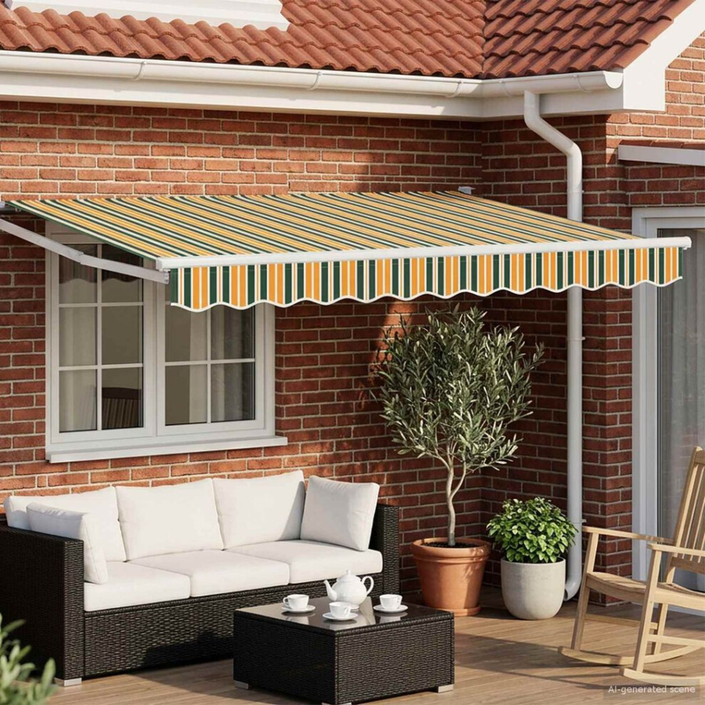 Vidaxl Manual Retractable Awning With Leds 3 X 2.5 M