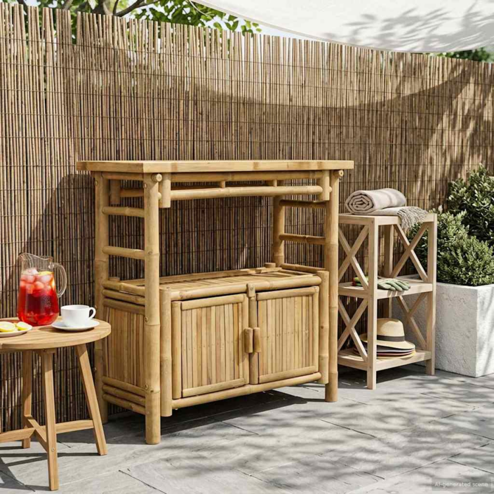 Vidaxl Console Table With Shelf Natural 80 X 35 X 75 Cm Bamboo