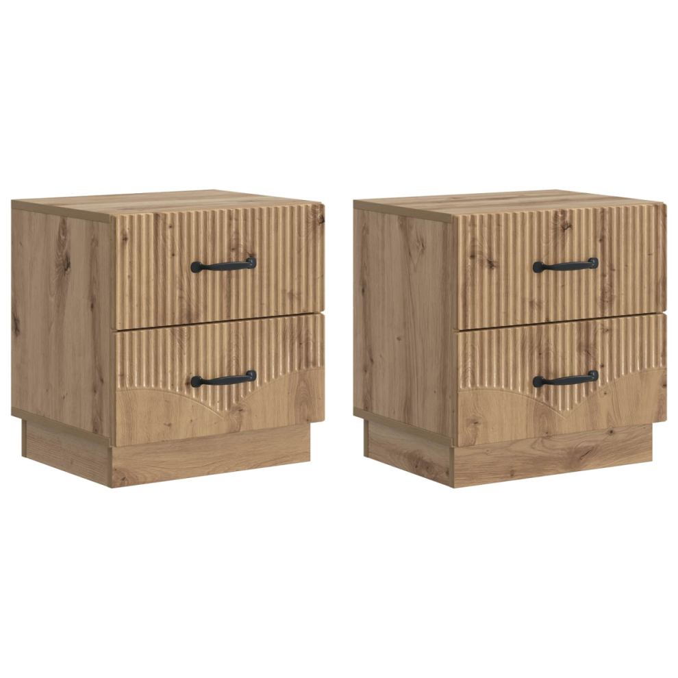 Vidaxl Bedside Cabinet 2 Pcs Artisan Oak 43 X 34.5 X 44.5 Cm