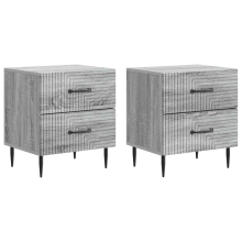 vidaXL Bedside Cabinet 2 pcs Grey Sonoma 43 x 34.5 x 47.5 cm