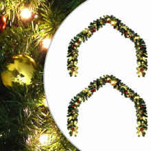 vidaXL Christmas Garland with 600 LEDs 2 pcs Green PVC