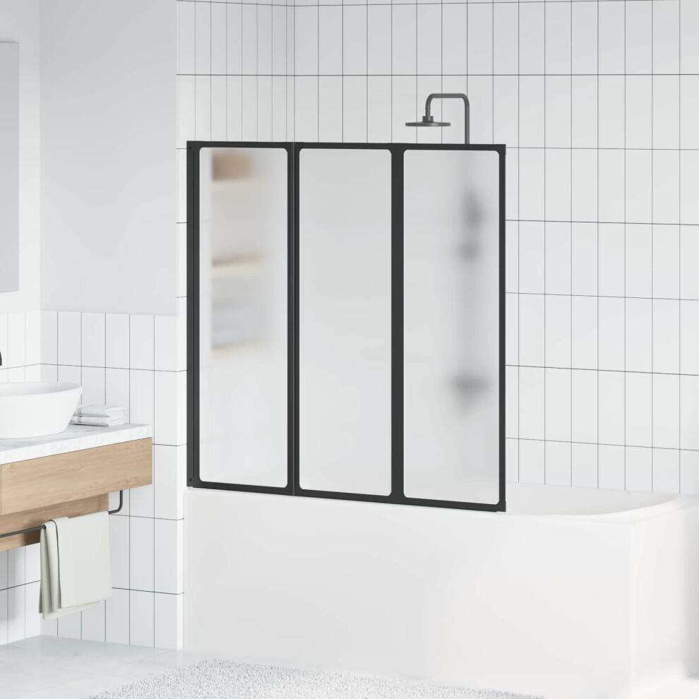 vidaXL - Bathroom Screen - Folding - Black - 117 x 120cm - Image 2
