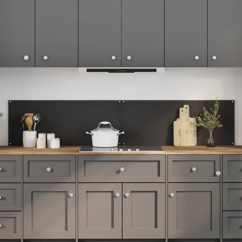 VidaXL vidaXL Kitchen Backsplash 2 pcs Black 100 x 40 cm Tempered Glass