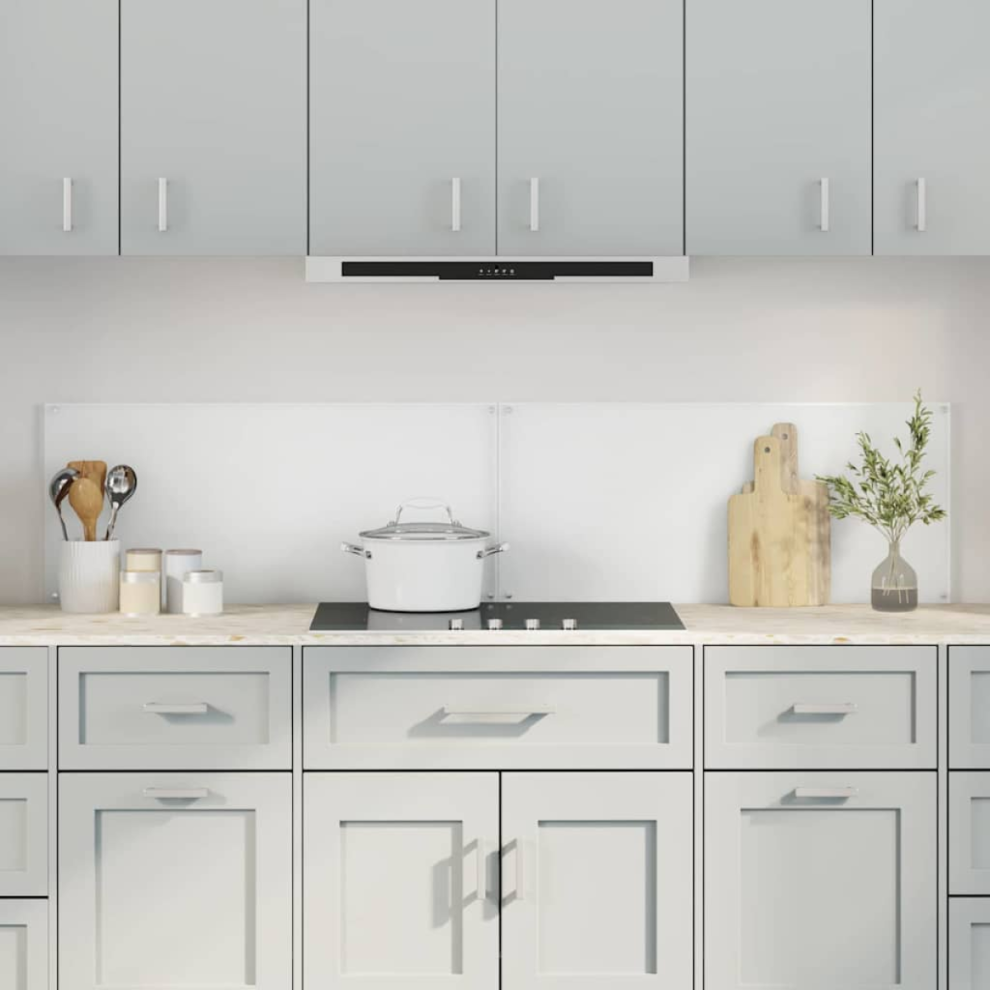 Vidaxl Kitchen Backsplash 2 Pcs Transparent 90 X 40 Cm Tempered Glass