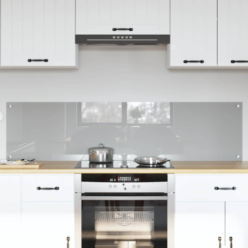 VidaXL vidaXL Kitchen Backsplash 2 pcs Light Grey 80 x 40 cm Tempered Glass