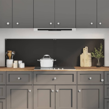 vidaXL Kitchen Backsplash 2 pcs Black 90 x 50 cm Tempered Glass