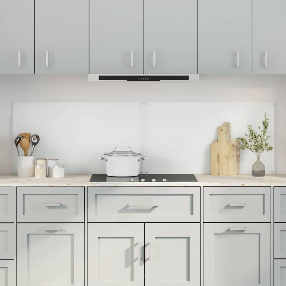 Vidaxl Kitchen Backsplash 2 Pcs Transparent 90 X 50 Cm Tempered Glass