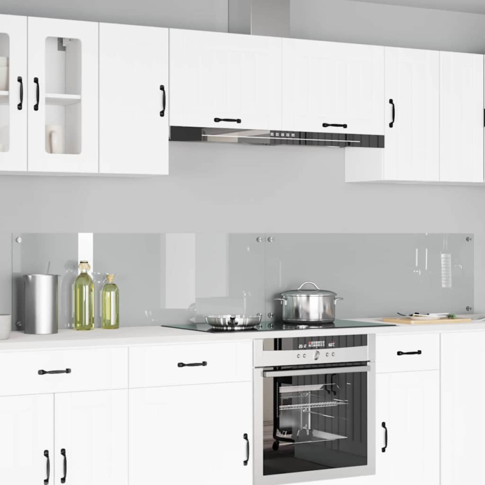 Vidaxl Kitchen Backsplash 2 Pcs Transparent 120 X 40 Cm Tempered Glass