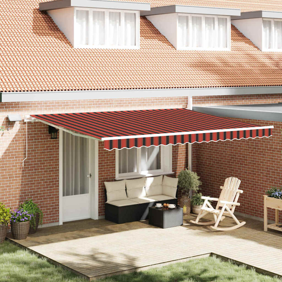 Vidaxl Retractable Awning Manual And 450 X 300 Cm Orange/Brown