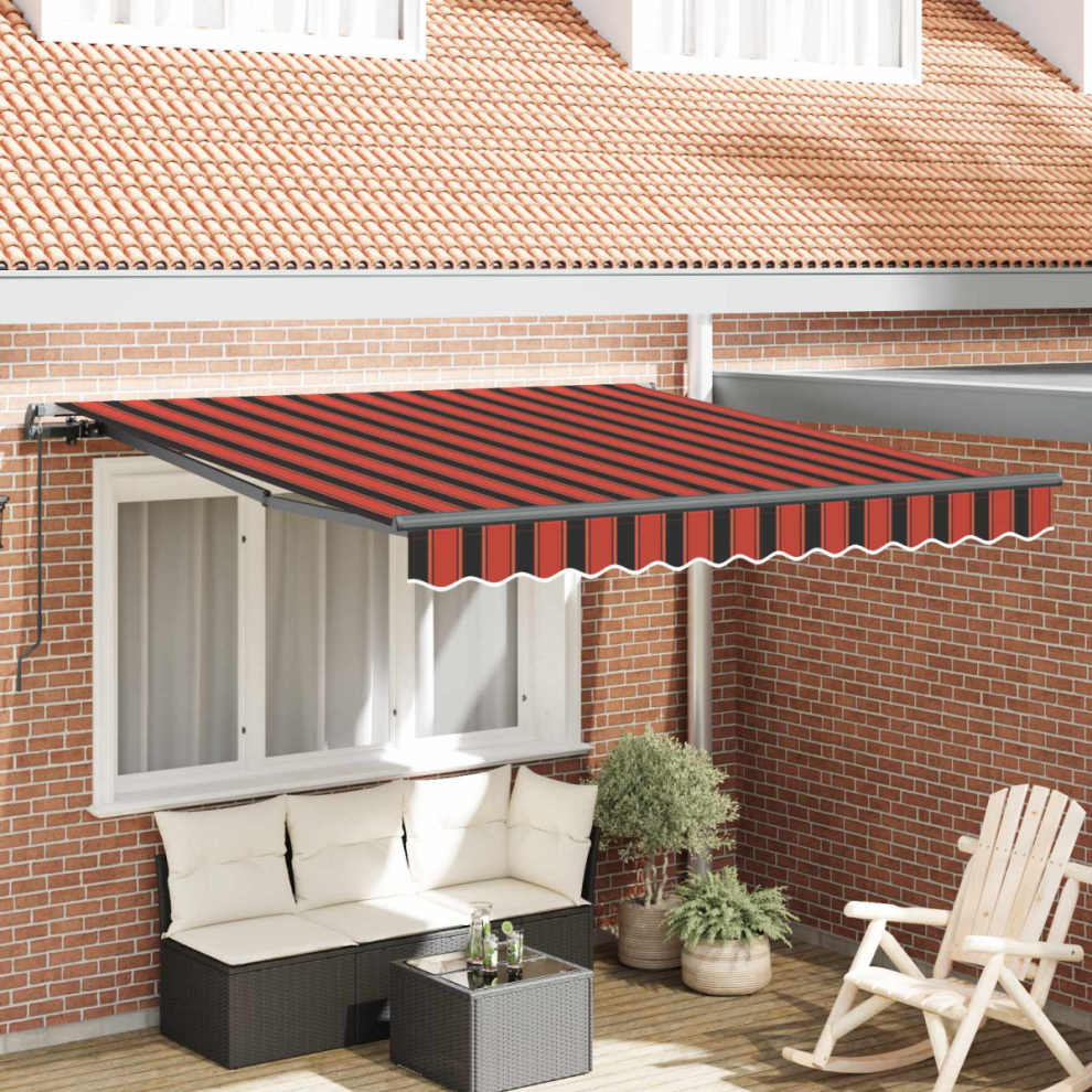 Vidaxl Retractable Awning Manual And 300 X 250 Cm Orange/Brown