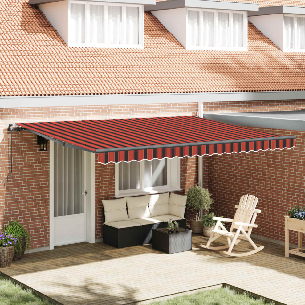 Vidaxl Retractable Awning Manual And 450 X 300 Cm Orange/Brown