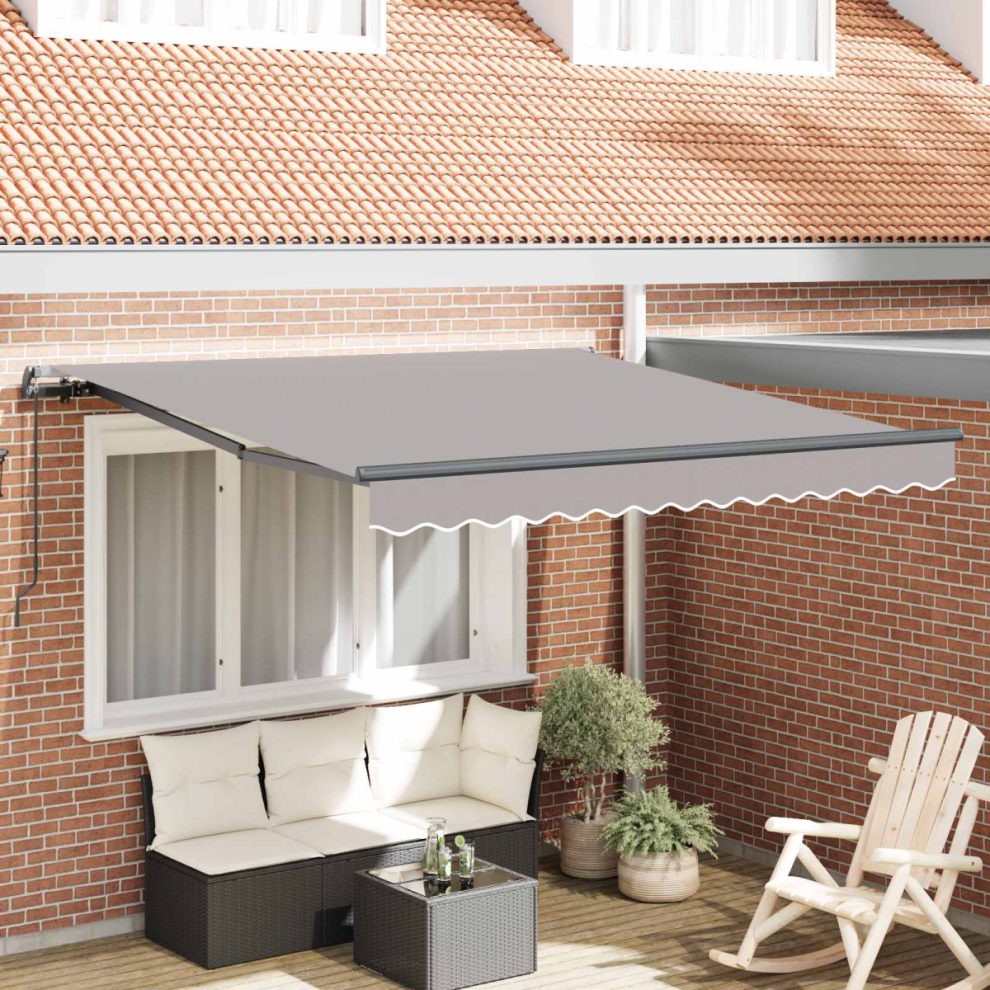 Vidaxl Retractable Awning Light Grey 300 X 250 Cm Polyester And Steel