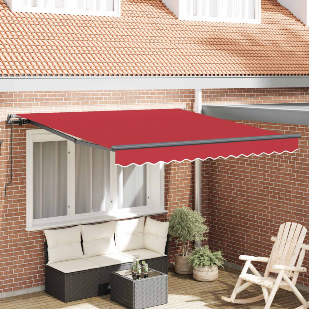 Vidaxl Retractable Awning Manual Red 300 X 250 Cm Polyester And Steel
