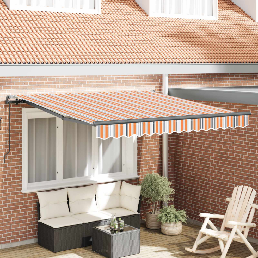 Vidaxl Retractable Awning Multicolour 300 X 250 Cm Polyester And Steel