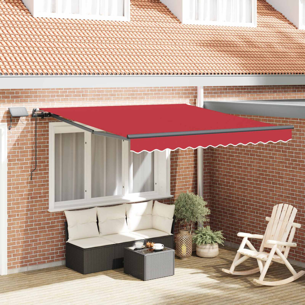 Vidaxl Retractable Awning Manual 300 X 250 Cm Fabric Red
