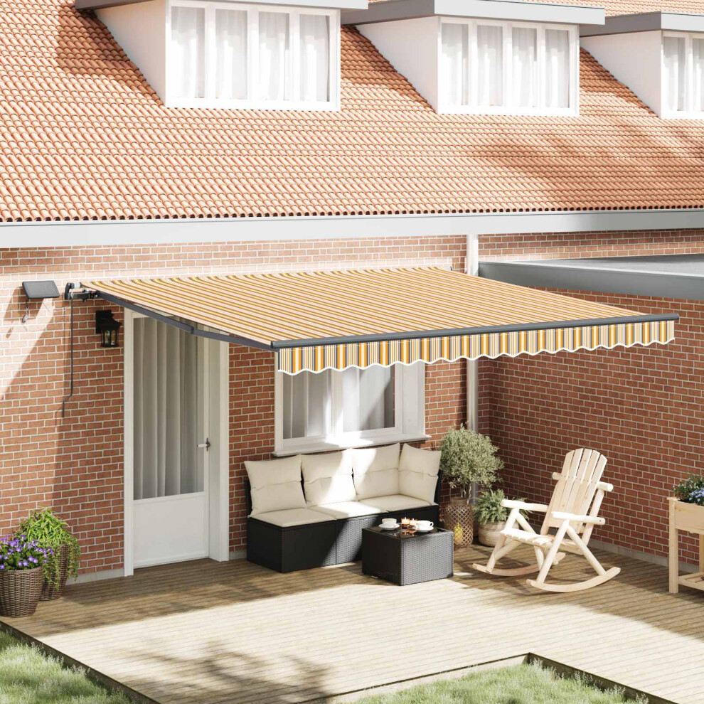 Vidaxl Retractable Awning Manual Multicolour 400 X 300 Cm Fabric
