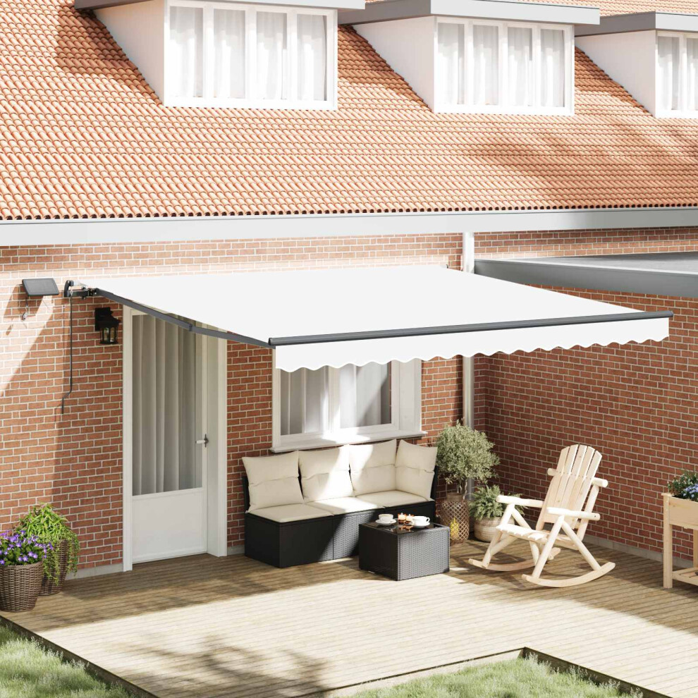 Vidaxl Retractable Awning Manual 400 X 350 Cm Fabric White