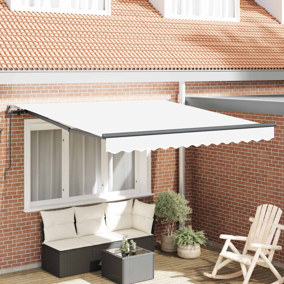 Vidaxl Retractable Awning White 300 X 250 Cm Polyester And Steel