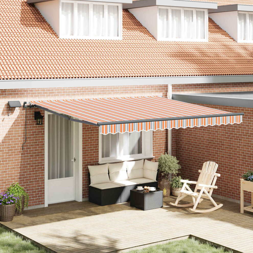 Vidaxl Retractable Awning Manual Multicolour 400 X 300 Cm Fabric