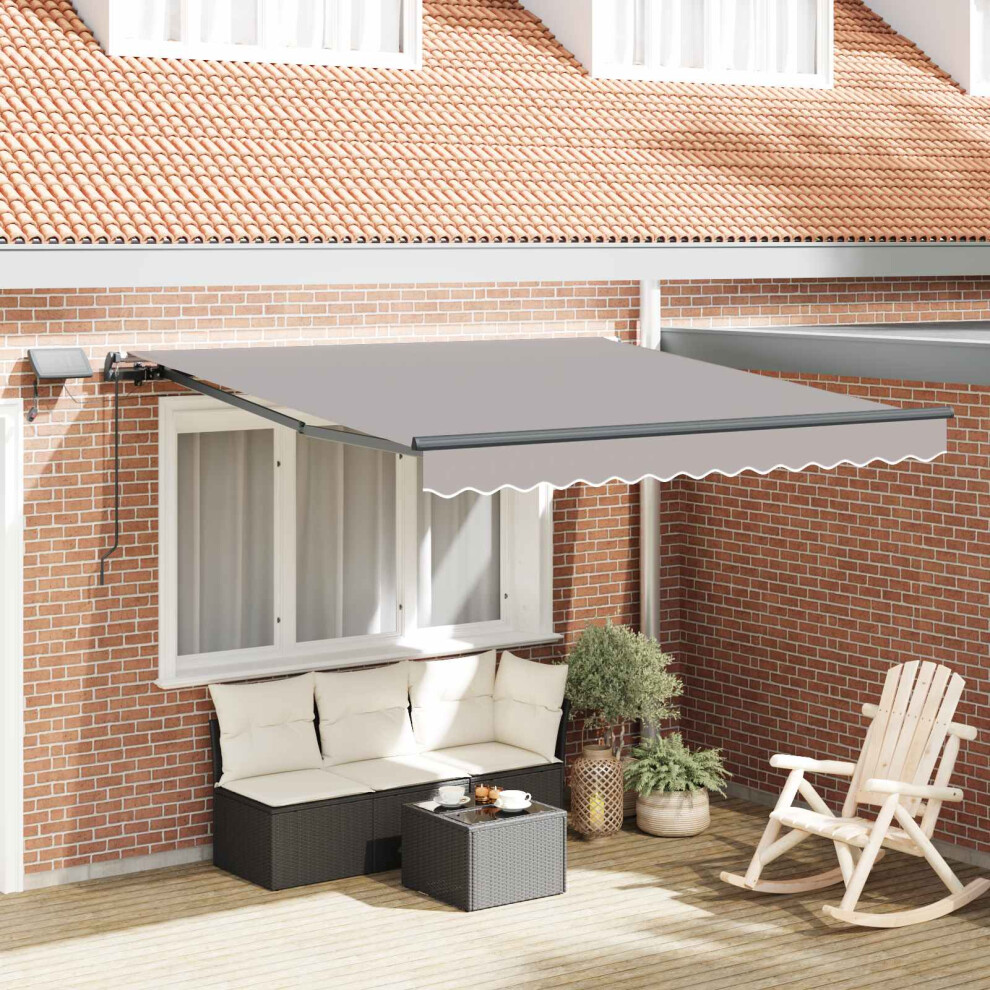 Vidaxl Retractable Awning Manual 300 X 250 Cm Fabric Light/Grey