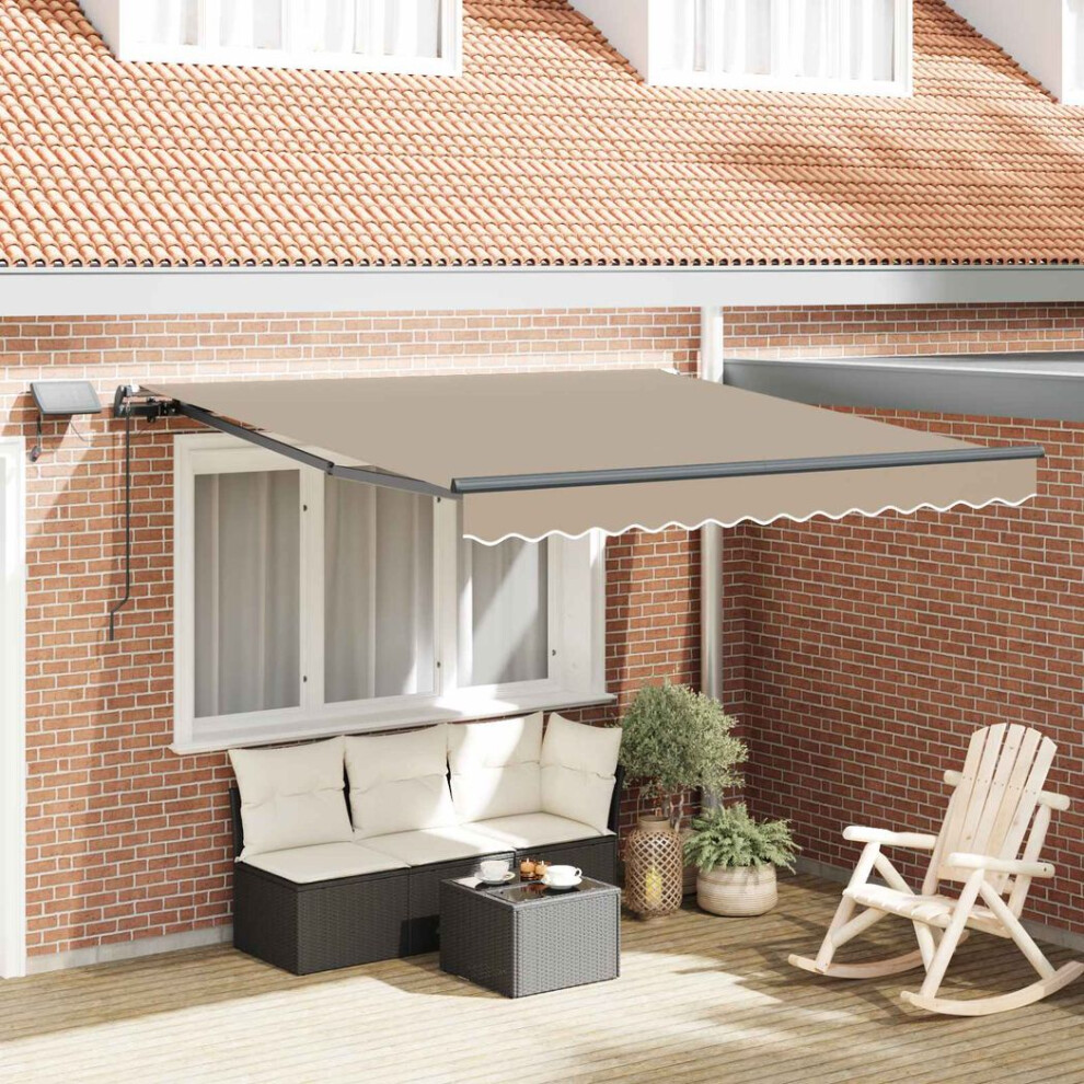 Vidaxl Retractable Awning Manual 350 X 250 Cm Fabric Beige