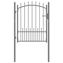vidaXL Fence Gate with Spikes Black 100 x 125 cm Powder-coated steel