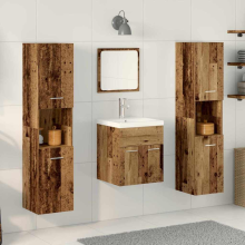 vidaXL Badezimmermöbel-Set 4 Stk. Altholz Holzwerkstoff